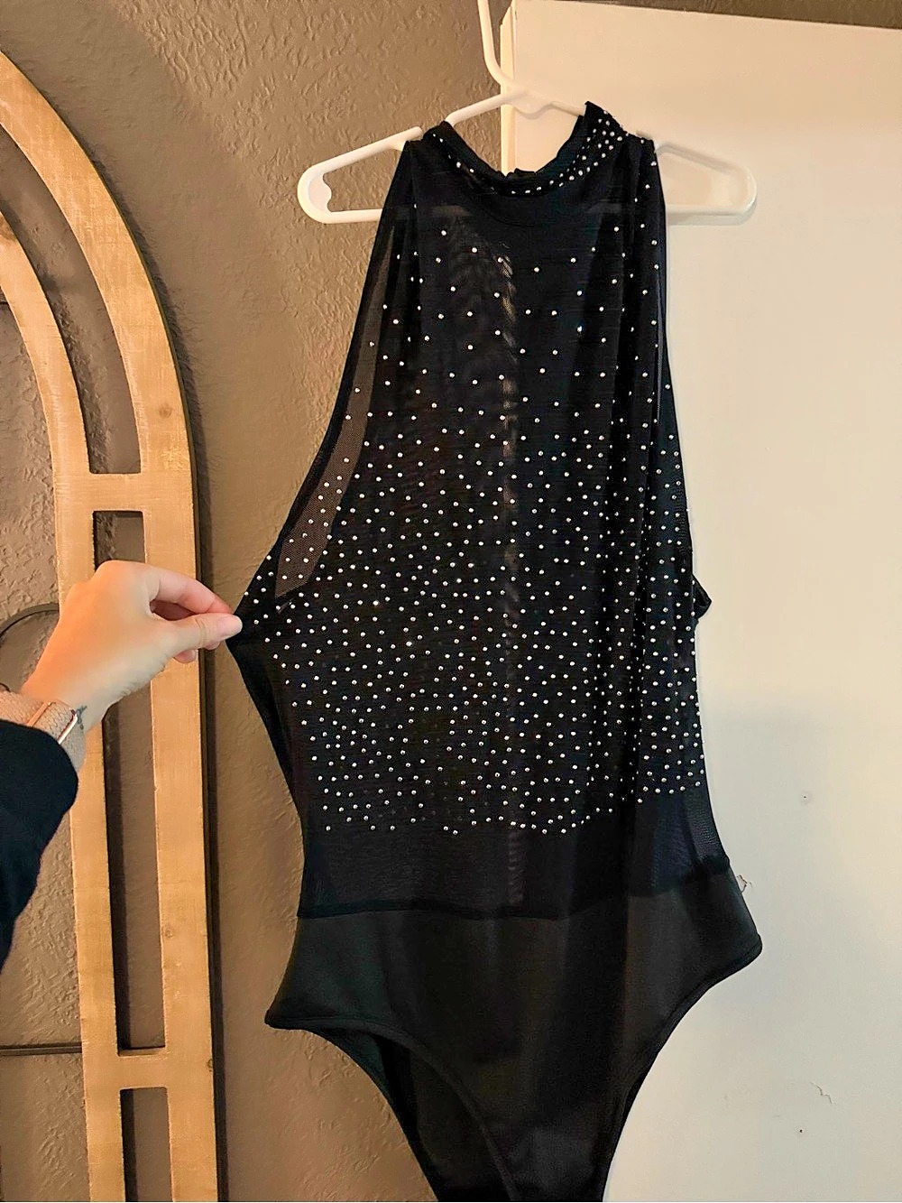 Black Embellished One-Piece Swimsuit Like New